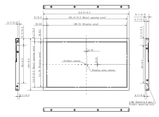 9.0' 1920*1080 TFT LVDS Tianma Weittemperatur-Hochkontrast-LCD-Modul