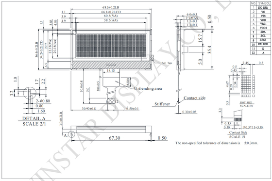 20*4 FSTN Monochrom I2C Weittemperatur-LCD-Modul Winstar Ersatz