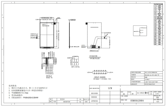 5' 720*RGB*1280 All View Mipi-Schnittstelle Ili9881c IC Weittemperatur TFT-LCD-Modul