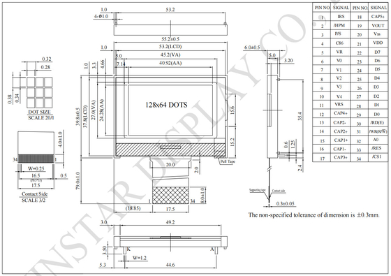 128*64 Monochrom-Grafik mit breiter Temperatur ST7567P anpassbar Winstar ersetzen LCD-Modul