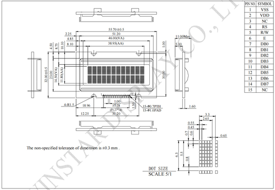 1.6' 12*2 Zeichen Monochrom OLED LCD Modul Winstar Ersetzen