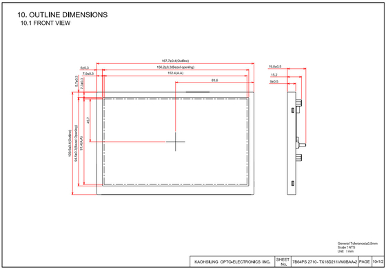 TX18D211VM0BAA TFT-LCD-Modul 7,0 Zoll 800*480 LCD-Panelschirm