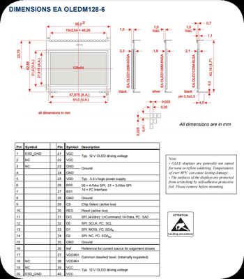 128*64 Hochkontrast-SPI-Schnittstelle SSD1306 OLED-Modul