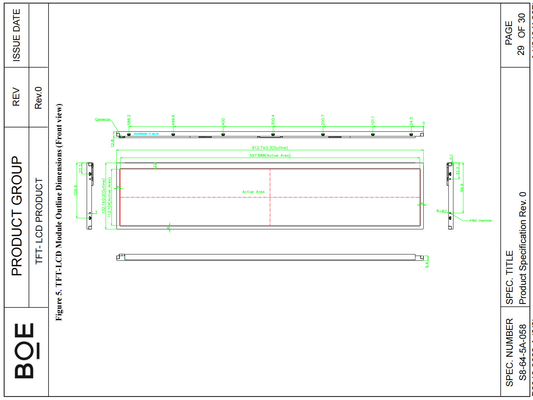 24' BOE 1920RGB*360 Bar TFT-LCD-Modul mit hohem Kontrastverhältnis